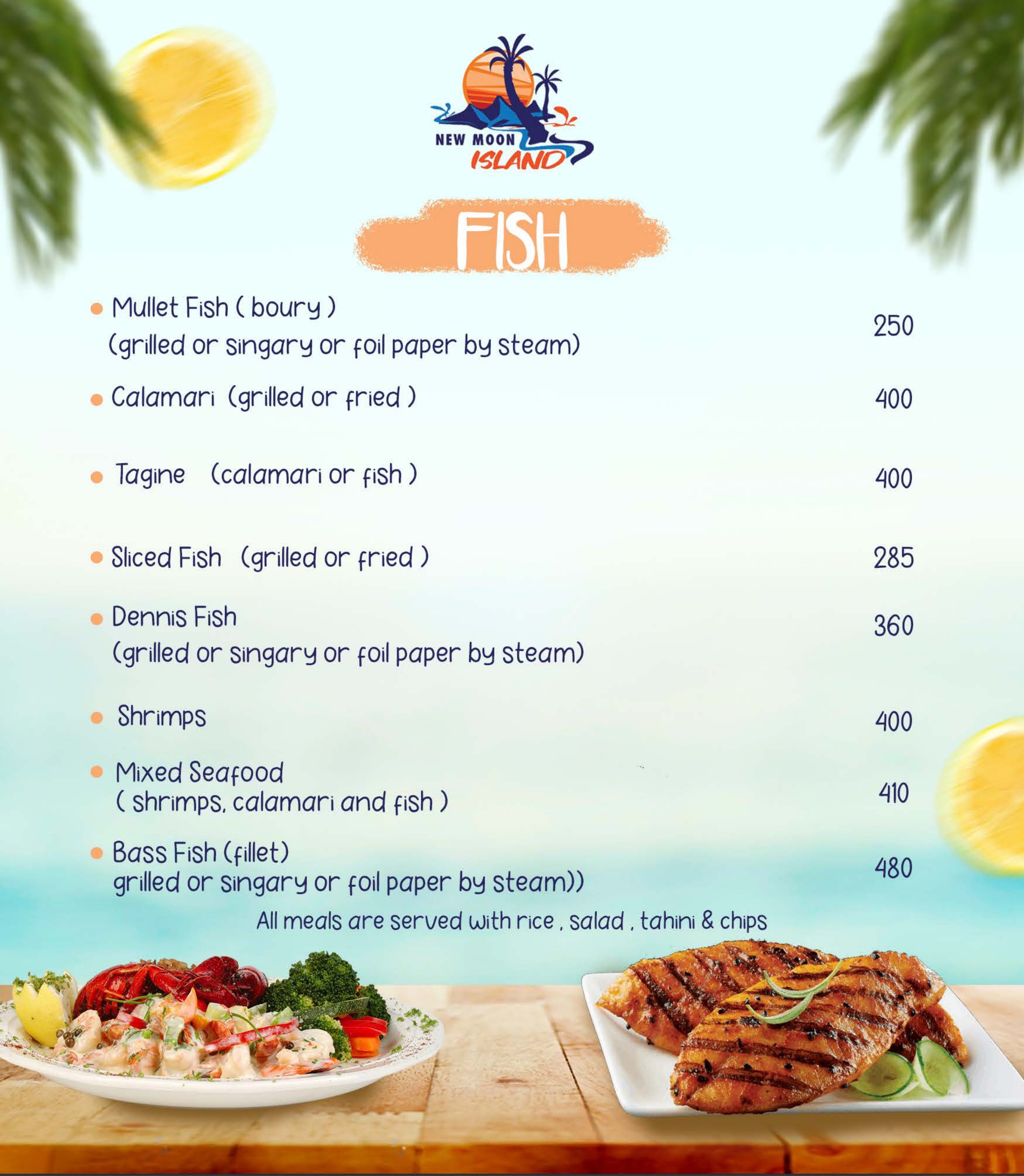 Island Moon Menu