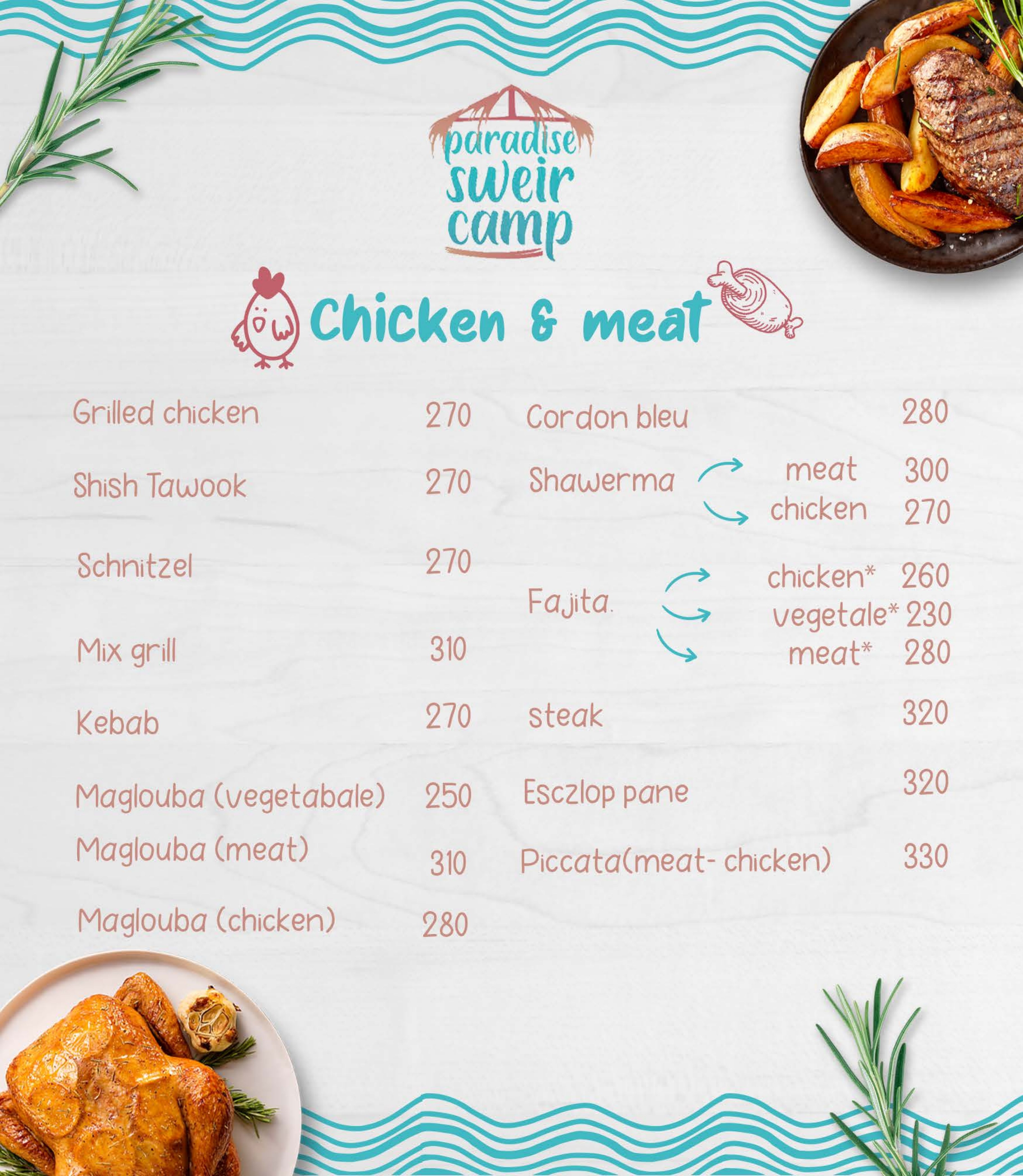 Paradise Menu